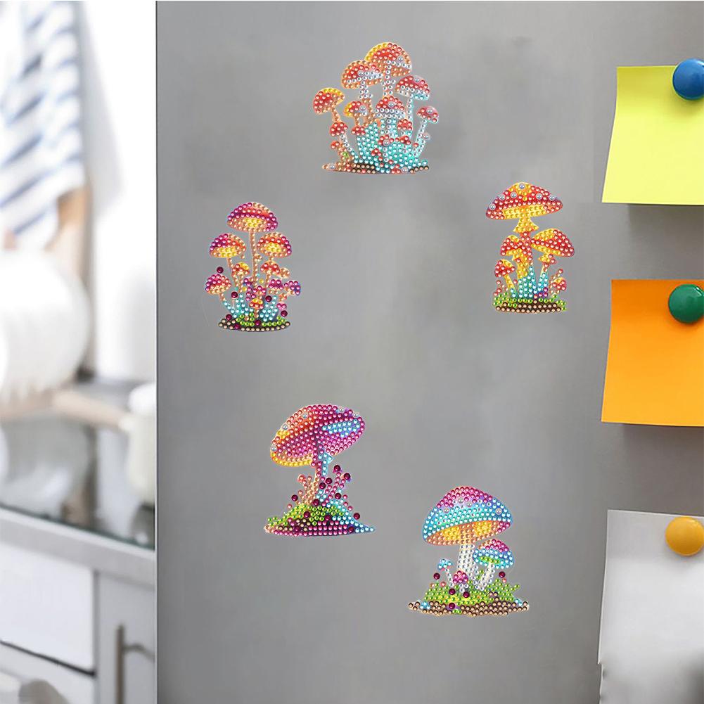 6Pcs Acrylic Diamond Painting Fridge Magnets DIY Diamond Painting Magnets Kit for Refrigerator Mailbox Decor