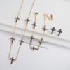 3PCS Hot Sale Stainless Steel Cross Bracelet Jewelry Set Necklace Earrings Charming for Women Luxury Daily Party Jewelry Gift