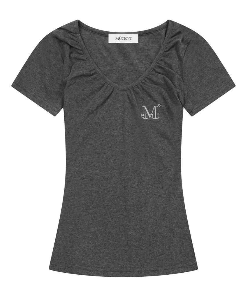 Mucent Maubert V-Neck Shirred Short Sleeve T-Shirt (4 Colors)