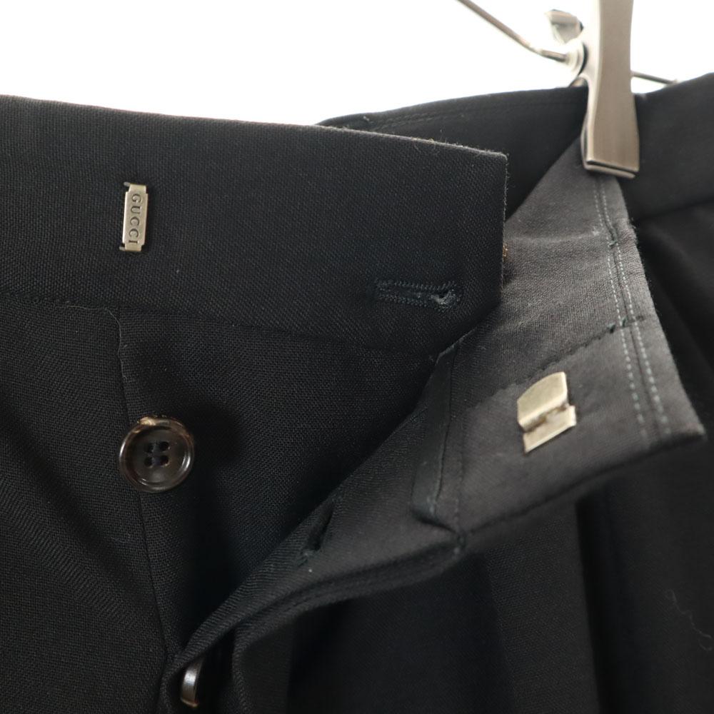 GUCCI Made in Italy 100% wool Slacks pants 44 black Men's Used