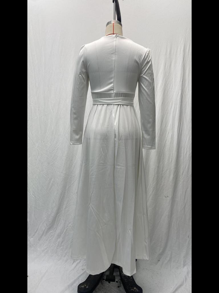 Weißes, schmales, langes Kleid im französischen Stil für Damen – Europäische und amerikanische Eleganz im Frühjahr/Sommer 2025