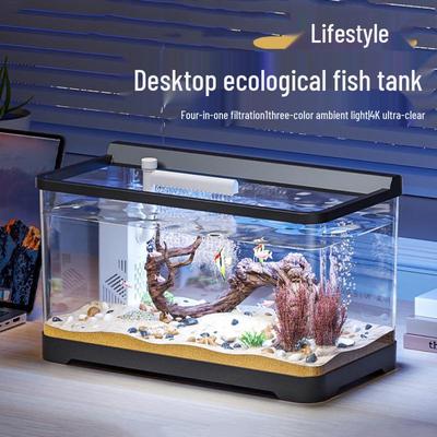Transparent Plastic Goldfish Aquarium: Eco-Friendly Small/Medium Fish Tank for Living Room or Balcony Landscaping