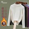 Medium-necked bottoming shirt women's autumn and winter new women's clothing long-sleeved women's double-sided German velvet velvet thermal top