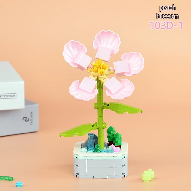 Educational Sunflower & Hibiscus Building Blocks Ornament - Teacher's Day Gift