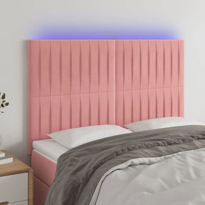 VidaXL LED Headboard Bedroom Furniture Double Bed Accessory Head of Bed Frame Interior Pink 3122715