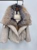 Winter explosion fox fur jacket big fur collar short thermal goose down jacket women