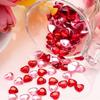 2D Flat, 100pcs 12mm Hearts Crystals Red/Pink Glitter Flat Back Heart Rhinestone Sparkling Stones Acrylic Faux Decoration
