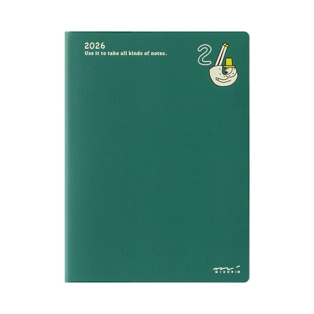 Midori Pocket Diary, 2026, A6, Weekly, Old Man Pattern, 22371006 (Starts January 2026)