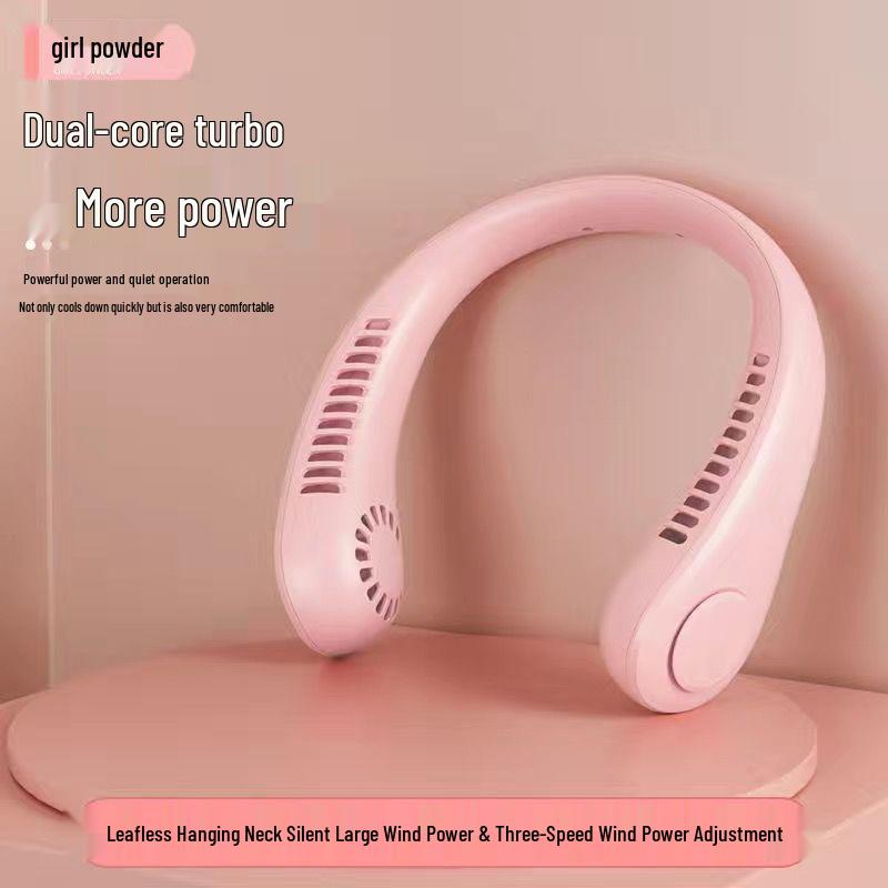 

New M8 Rechargeable Bladeless Neck Fan with Long Battery Life & Adjustable Airflow - Portable for Outdoor Use Hanging Neck Fan