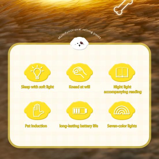 Silicone Night Light with Auto-Off Timer Cute Puppy Design Flicker Free Eye Protection Touch Control LED Bedside Lamp Decoration