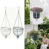 Decorative Hanging Planter, Wire Plant Basket, Ideal for Indoors, Country Houses, Patios, Gardens
