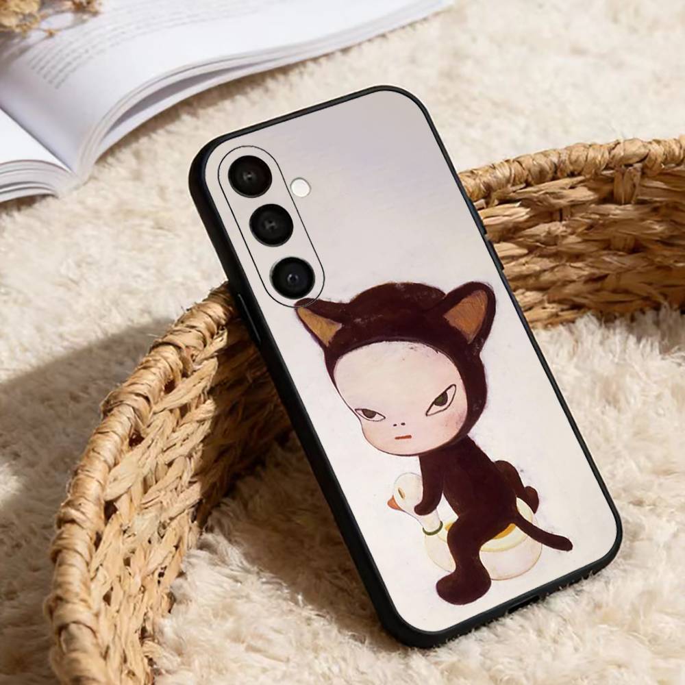 Y-Yoshitomos Art N-Nara Phone Case For Samsung Galaxy A20,21s,22,31,32,52,53,72,73,80,91 Soft Black Shell