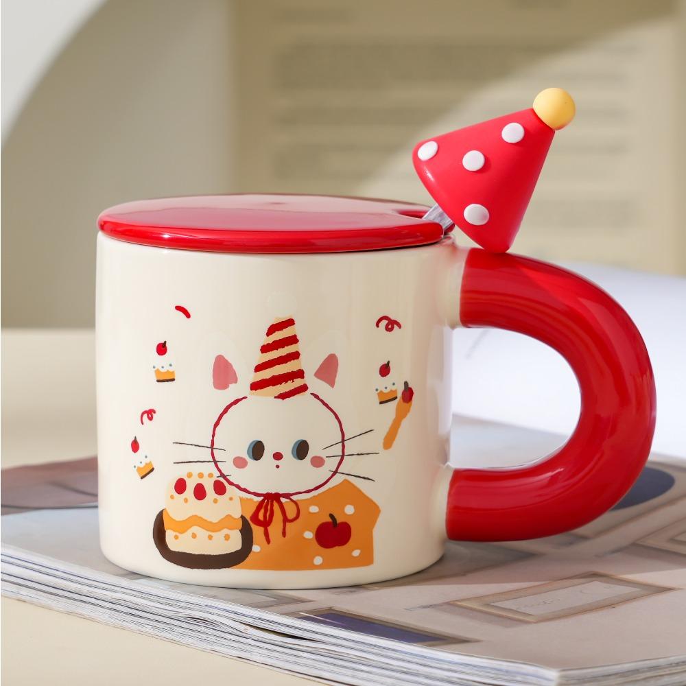 Creative cute bread cat mug personalized ceramic drinking cup high value simple souvenir coffee cup