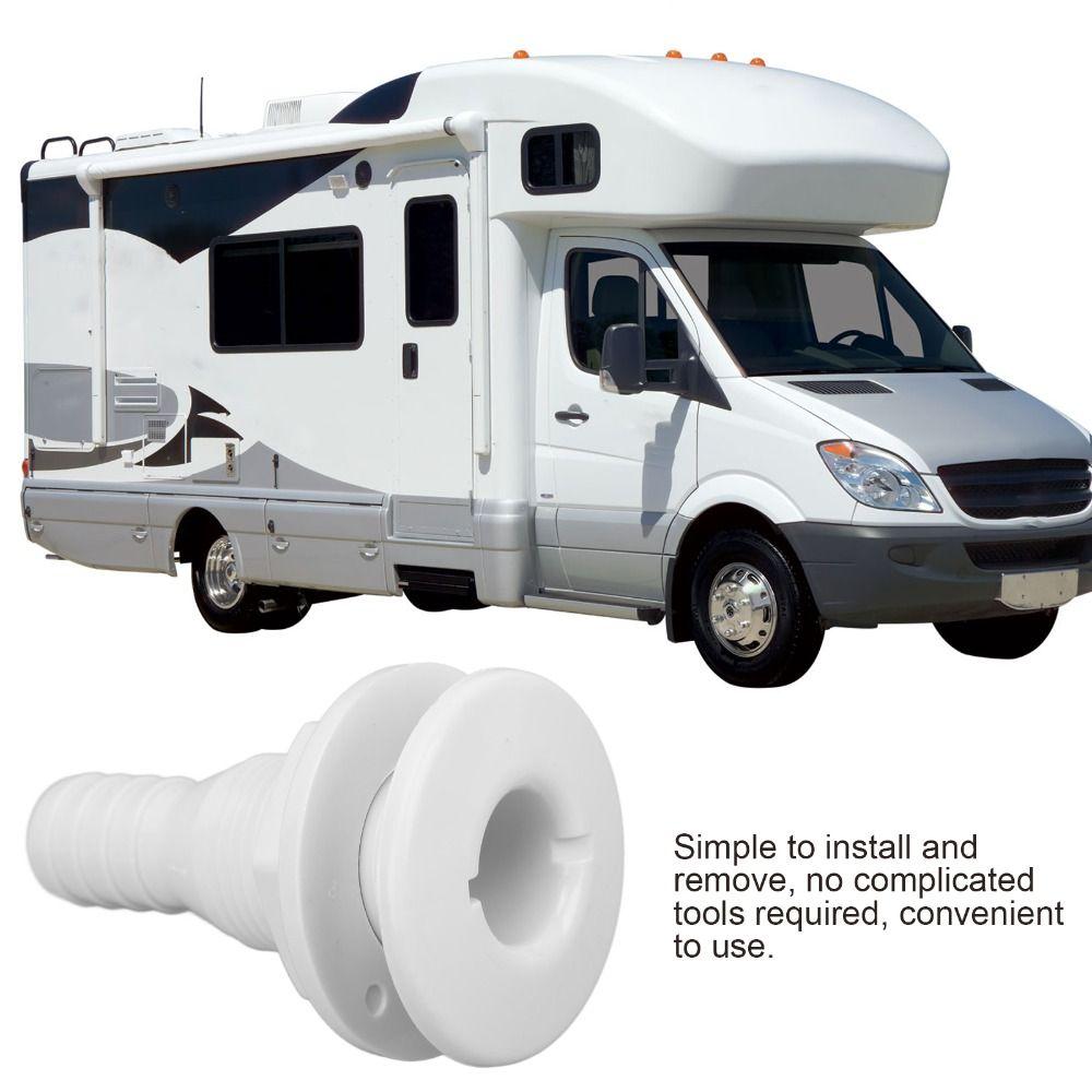 White Injection Molded Polypropylene Thru Hull Fitting Hose Coupling  Boat Drainage