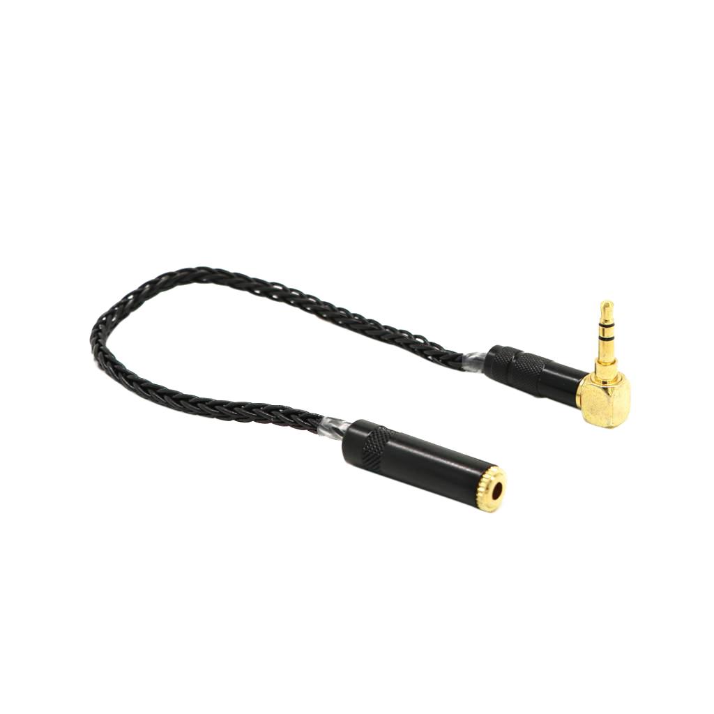 20cm Elbow 3.5mm Male To Female Stereo Extension Audio Adapter Cable Black