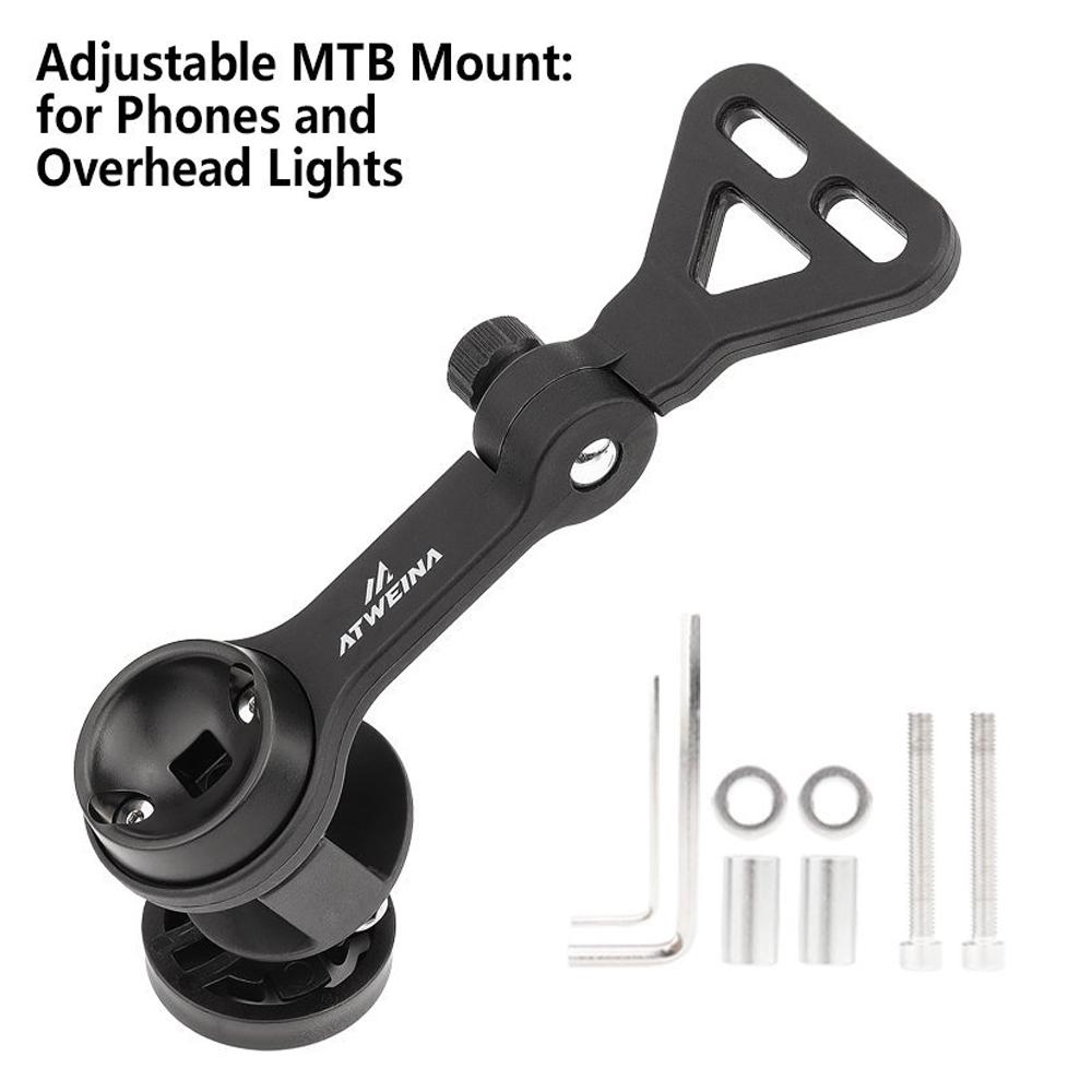 ATWEINA MTB Bicycle Watch Stand Adjustable Mountain Bike Aluminum Alloy Front Lamp Holder Riding Accessories