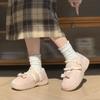 Fashion Outer Wear Lace Mary Jane Cotton Slippers Autumn and Winter 2025 New Indoor Non-slip Platform Student Cotton Shoes