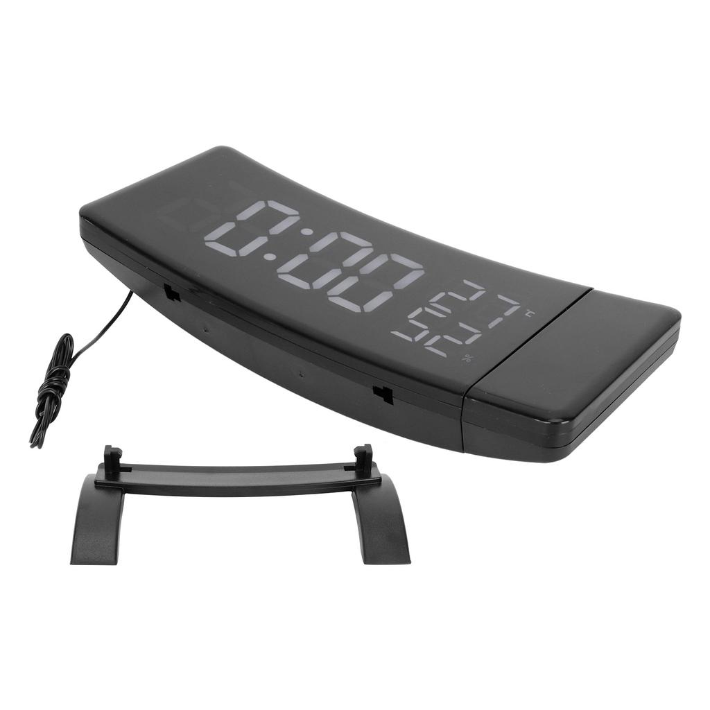 LED Rotatable Projection Alarm Clock Temperature Humidity Gauge with FM Radio USB Charging