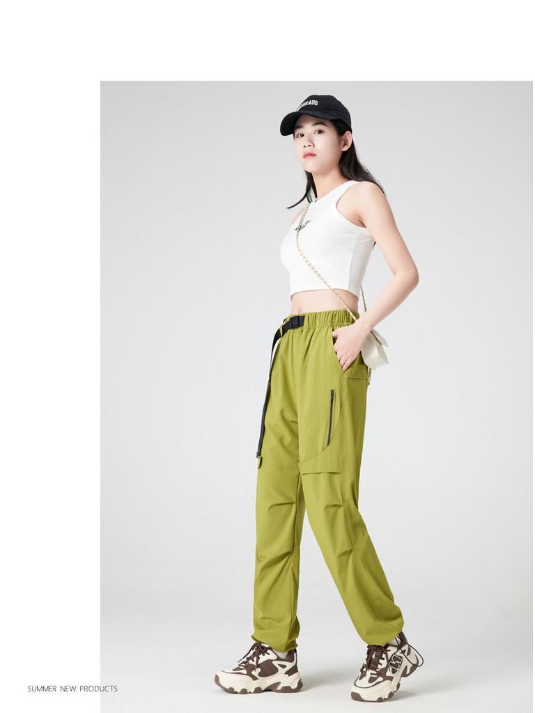 2025 Dámské ležérní voděodolné pracovní kalhoty s více kapsami: Jarní rovné nohavice, Větruodolná bunda pro venkovní sporty