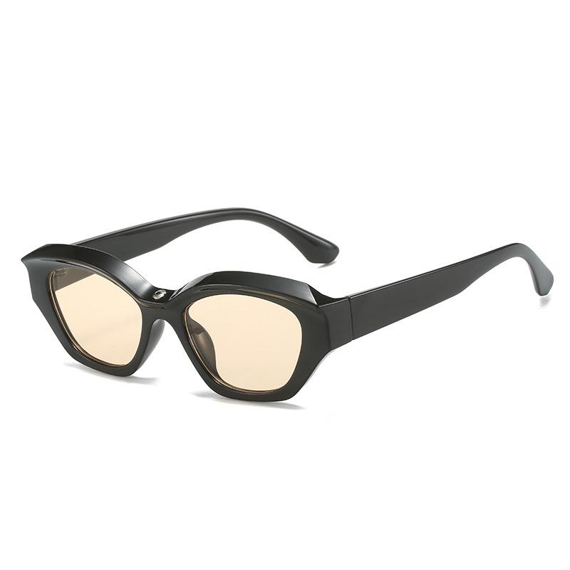 New simple cat eye sunglasses, fashionable versatile black sunglasses for women UV