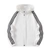 Men's Three-Stripe Hooded Bomber Jacket - Casual, Loose Fit for Autumn/Winter