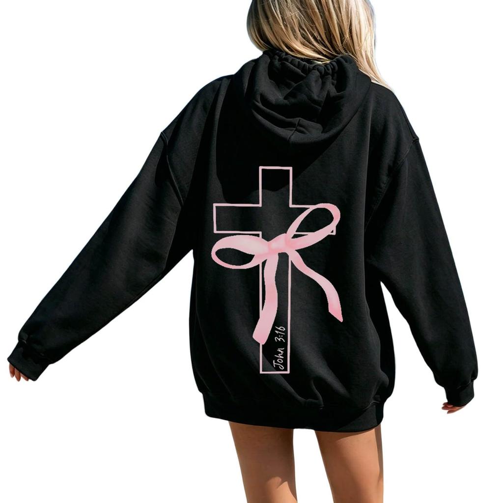 Women's Long Sleeve Letter Print Hoodie Sweatshirt Casual Pullover