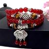 Natural Stone Nanhong Agate Bracelet Men's and Women's Love Lock Bracelet Beads Couple Jewelry Buddha Bead Jewelry