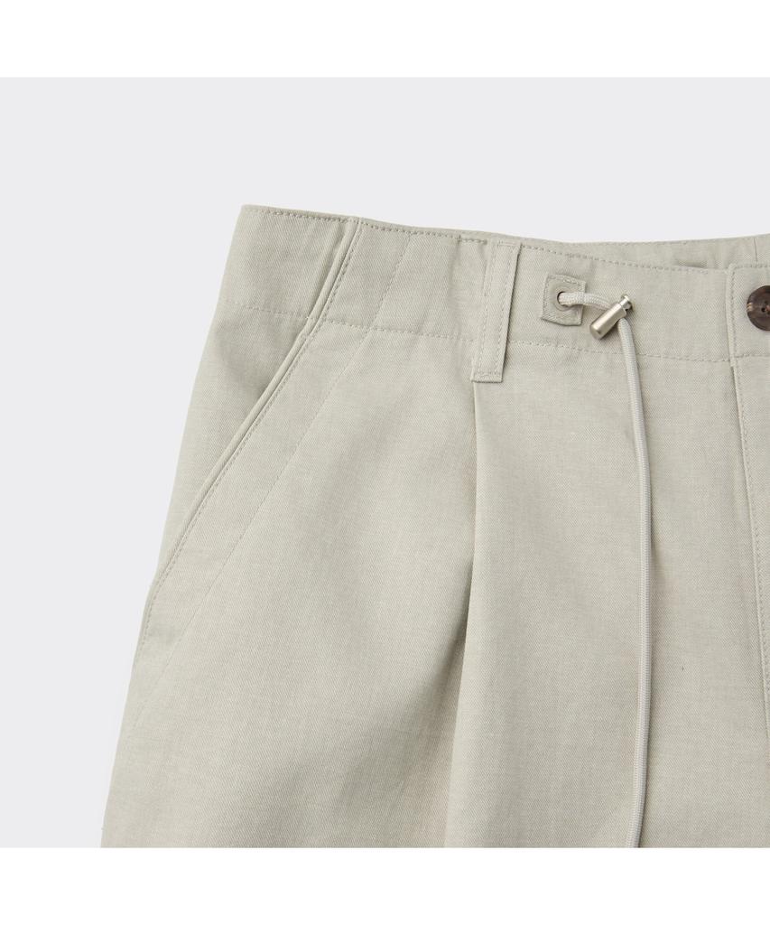 Keoseuuteommellou Gray Cotton Drawstring Shorts Cwpam26362Gyl