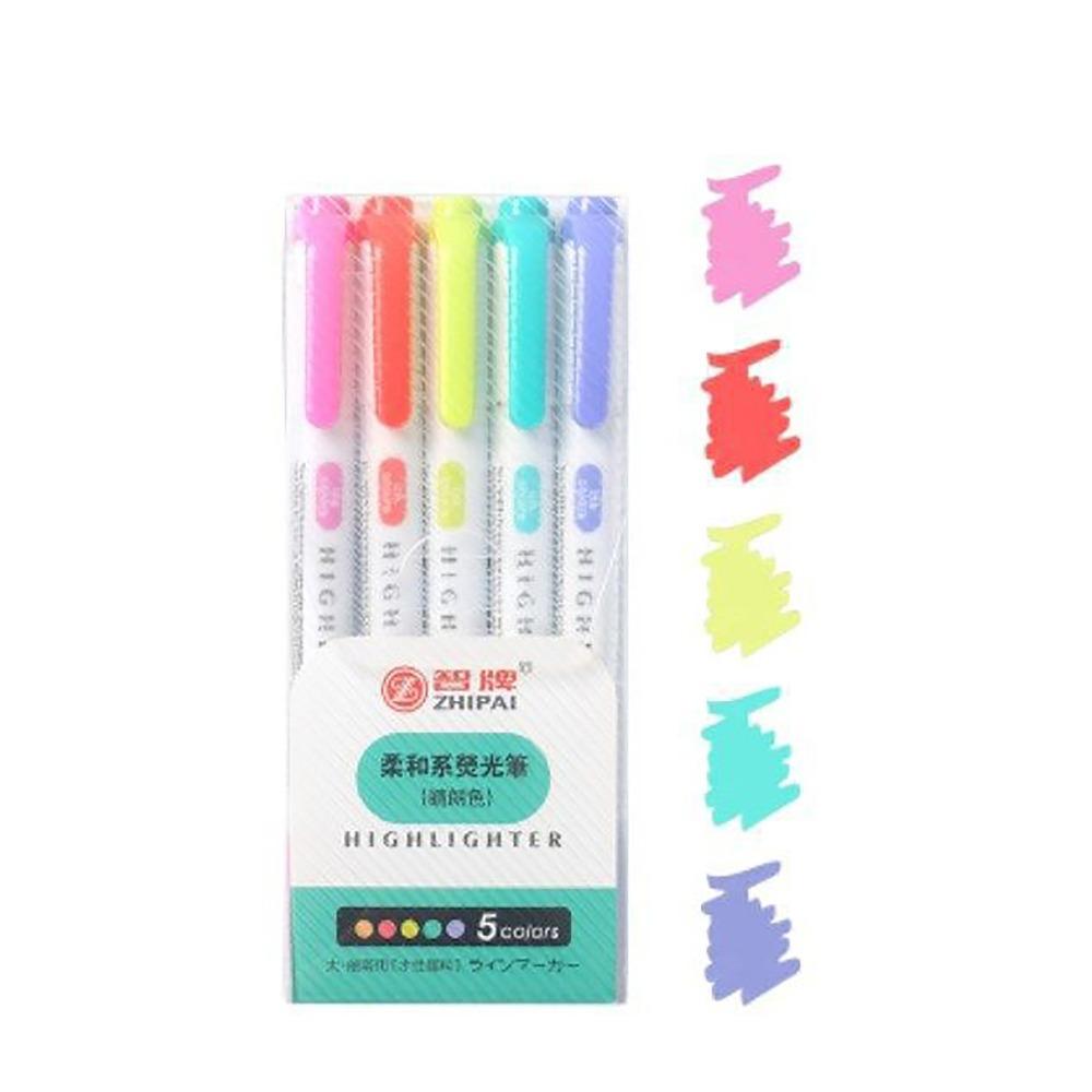 5/25pcs/set Double Headed Highlighter Pen Set Art Marker Student Stationery Fluorescent Pen Fluorescent Drawing Markers