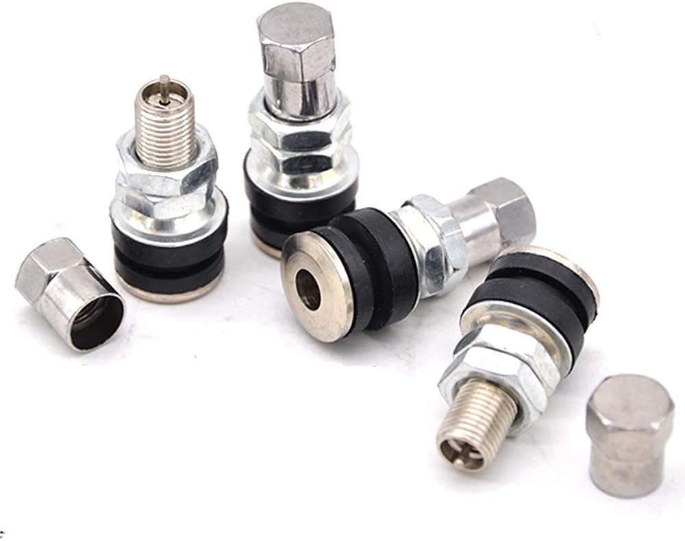 Convenient and Exquisite Metal Tubeless Valves Air Valves Straight Straight Set of 4 Heat Resistant Short Core