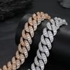 Full Diamond Bubble Chain Cuban Chain Set Hip Hop Men's Necklace Bracelet Trend Jewelry 1111 Summer New