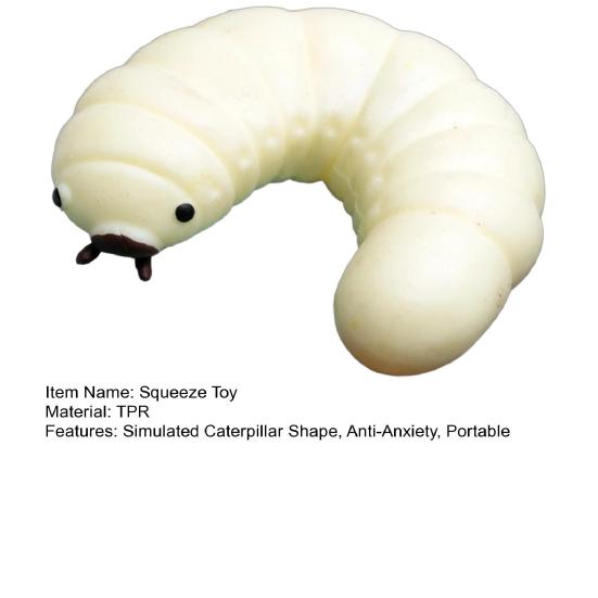 Simulated Caterpillar Squeeze Toy Slow Rising Anti-Anxiety Worm Fidget Toy Soft Stretchy Decompression Sensory Toy
