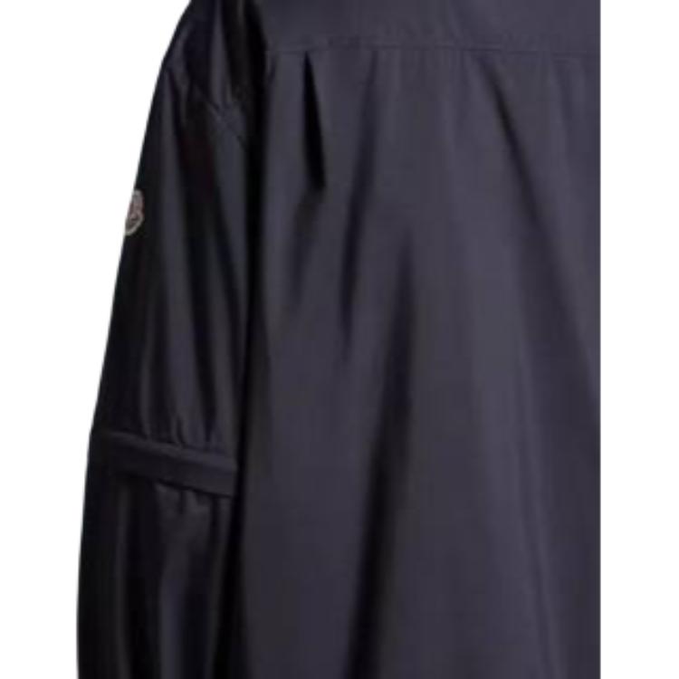 Moncler Spliced Fitted Collar Pocket Long Sleeve Shirt Men shirts Black J10912F00008596TM999