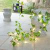 Green Leaves, Vines, Green Vines, LED Lights, Copper Wire Maple Leaf Decorative Lights, Solar String Lights