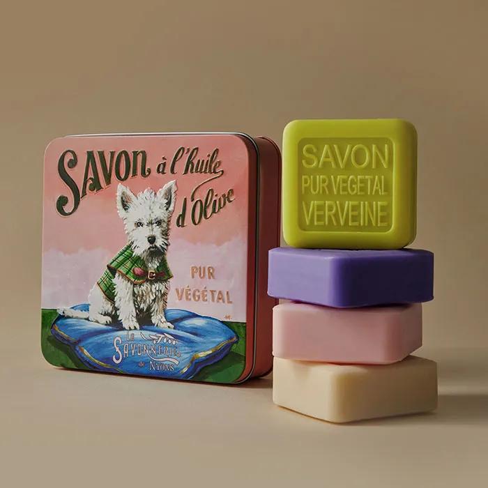 French Natural Cleansing Soap Large Tin Case 400g