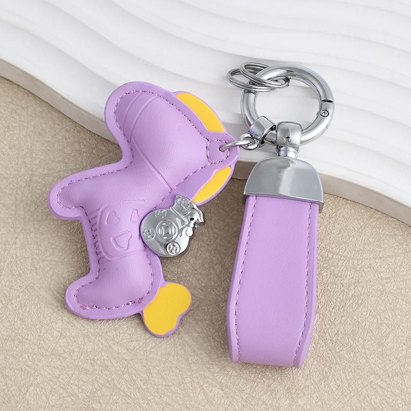 Instant Wealth Leather Keychain: Cartoon Pony Bag Charm & Couple Car Pendant - New Year Gift