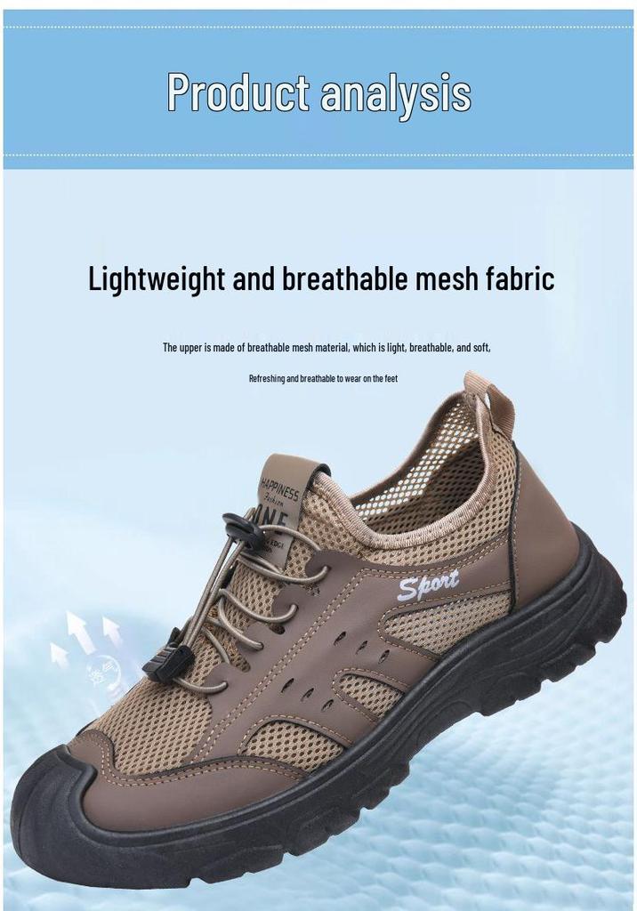 Men's Summer Breathable Mesh Shoes, Soft Sole, Non-slip, Comfortable Hiking and Casual Sports Shoes.