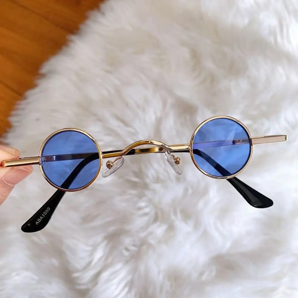 Candy Color Small Round Sunglasses Ins Fashion Uv400 Metal Frame Hip Hop Shades Eyewear For Women & Men Eil Homme