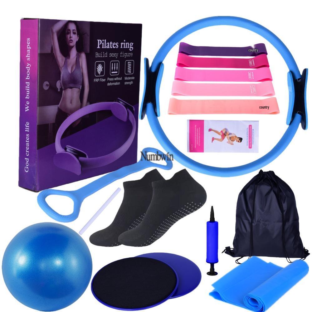 Numbwin 17-Piece Yoga & Pilates Set: Resistance Bands, Gliding Discs & More for Home Fitness