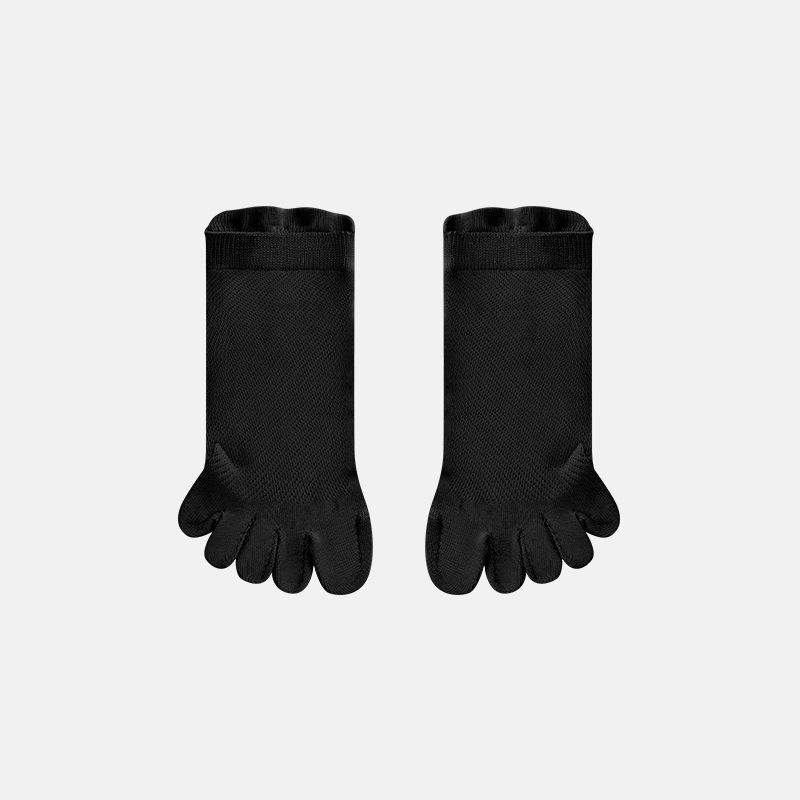 

Женские весенне-летние новые однотонные 10A антибактериальные сетчатые дышащие короткие хлопковые носки с пятью пальцами 1 pair чёрный