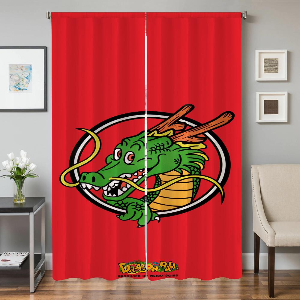 Zasłony kuchenne do wnętrza domu do salonu 2 sztuki Zasłony zaciemniające Zasłona na drzwi Dragonball Przegroda Dekoracja sypialni