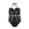 Costum de baie întreg push-up fără bretele pentru femei, negru peticit, costum de baie body, vară, doamnă, vacanță, îmbrăcăminte de plajă, costume de baie