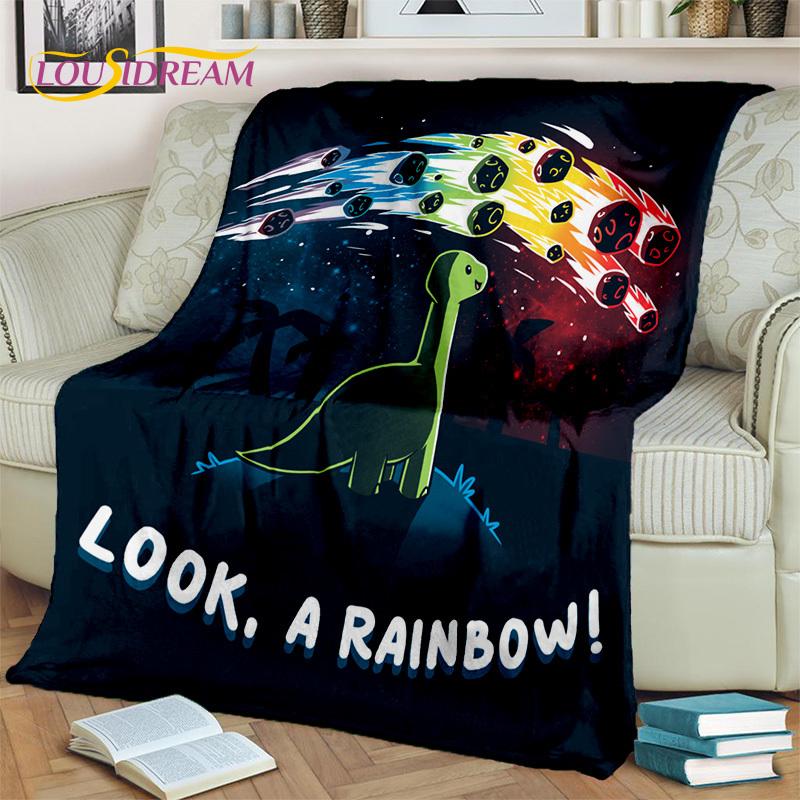 HD Cute Dino Cartoon 3D Dinosaur Space Children Blanket,soft Throw Blanket for Home Bedroom Bed Sofa Picnic Office Cover Blanket