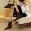 3.5Cm Inner Height Increase 2025 Autumn New Retro Versatile Suede Short Boots