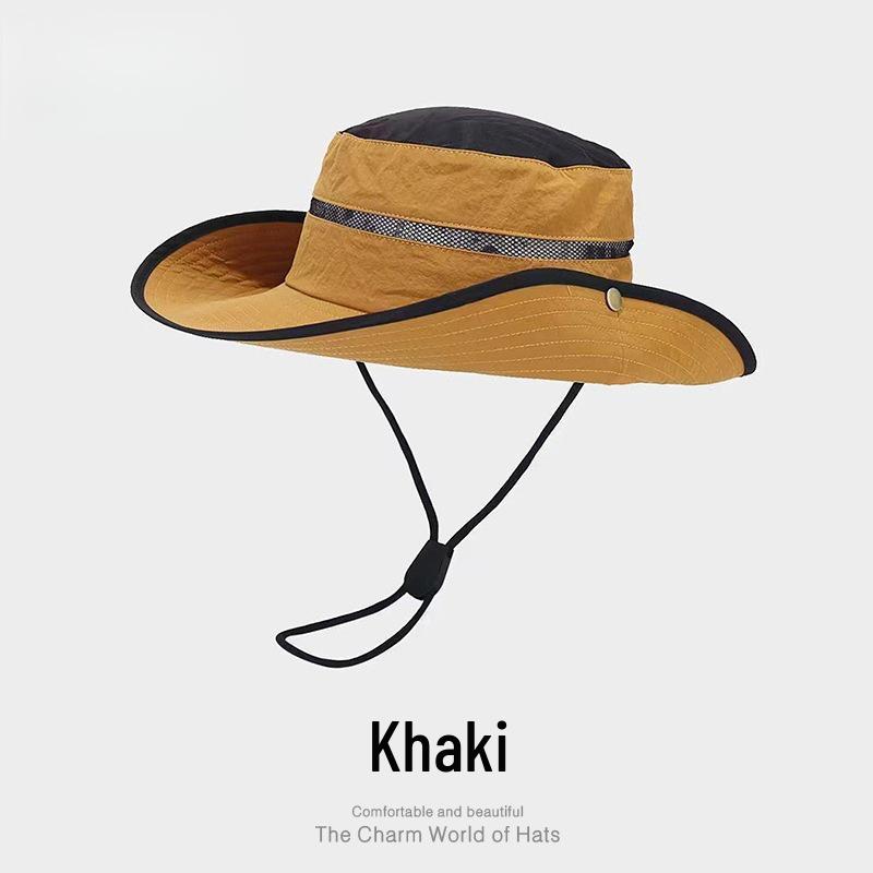 Men's Quick-Dry Color Block Sun Hat, UPF Sun Protection, Waterproof & Breathable; Ideal for Spring/Summer Outdoor Hiking & Sports.