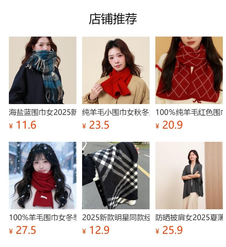 New Year's Christmas Gift Cute Bear Red Scarf Women's Winter New Warm Versatile Knitted Wool Scarf