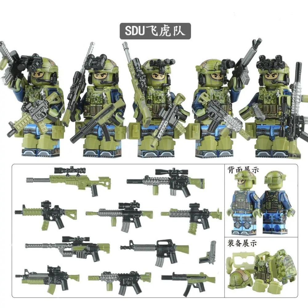High military US special forces soldiers green beret army weapons miniature building block puzzle birthday gift world war ii