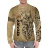 Men's Anubis Graphic Long Sleeve T-Shirt - Casual Crew Neck, Stretch Fabric, Perfect for Spring & Fall