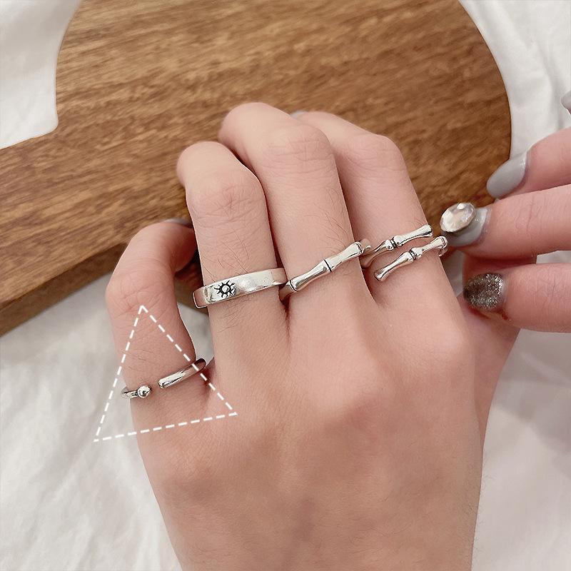 

Винтажное Минималистичное Регулируемое Кольцо из Стерлингового Серебра 925 пробы для Женщин Open Adjustable