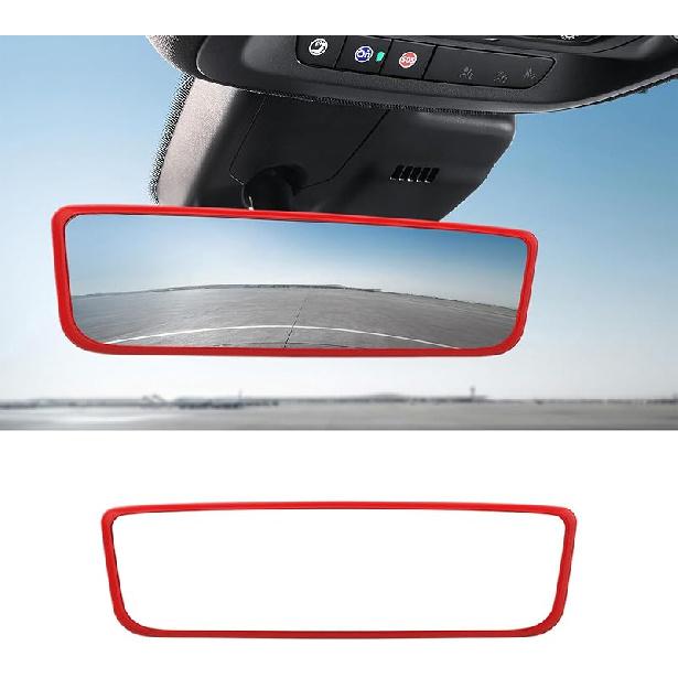 Car Rear View Mirror Protector Frame, Silicone Auto Rearview Edge Protection Cover Compatible with Model 3 Model Y, Interior Rear View Trim Frame